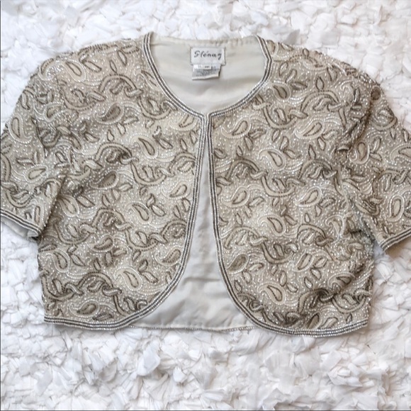 Stenay Jackets & Blazers - Vintage Stenay Paisley Caviar Beaded Bolero Jacket